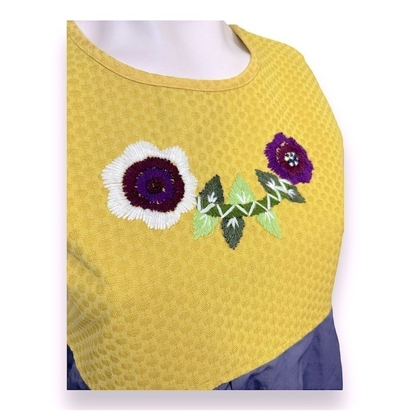 Jack BB Dakota Short Dress Yellow Purple Floral Boho Sleeveless Women M - Picture 4 of 5